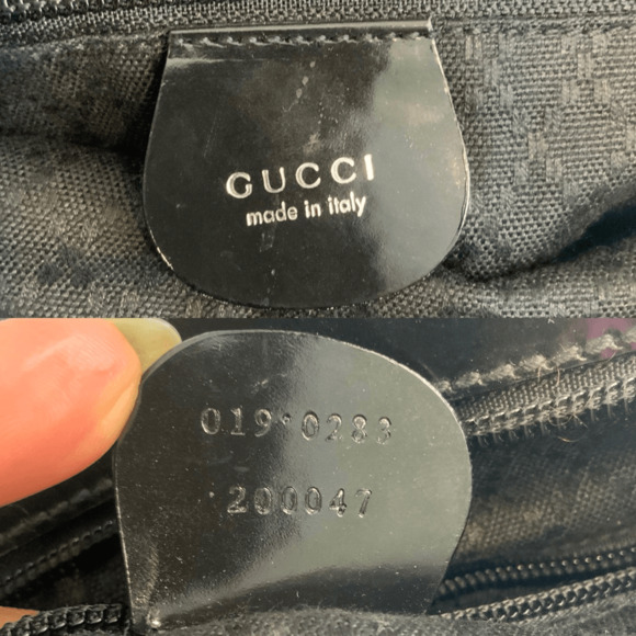 GUCCI Tote Bag Large Shoulder Leather Black Nylon - Picture 7 of 13